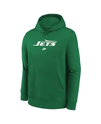 Nike Big Boys and Girls Kelly Green New York Jets Rewind Club Fleece Pullover Hoodie