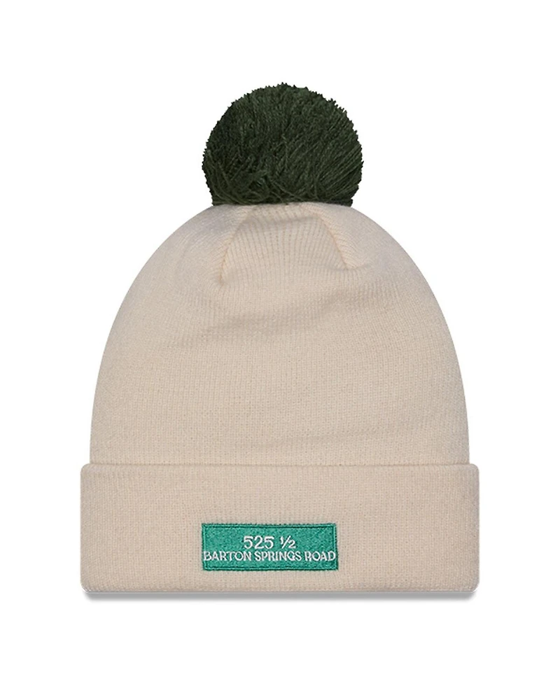 New Era Men's Cream Austin Fc Jersey Hook Cuff Knit Hat with Pom