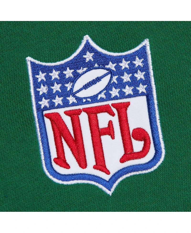 Mitchell & Ness Men's Kelly Green New York Jets Vintage Logo Head Coach Fleece Pullover Hoodie