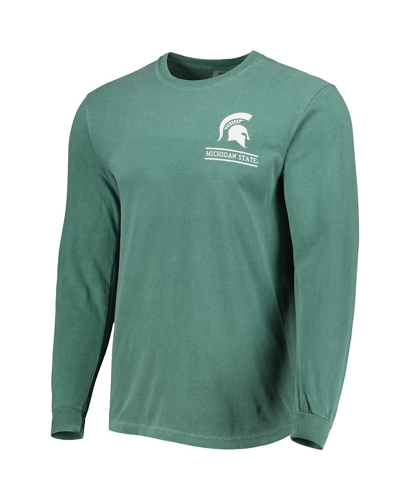 Image One Men's Green Michigan State Spartans Circle Campus Scene Long Sleeve T-Shirt