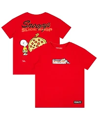 Freeze Max Big Boys and Girls Red Peanuts Snoopy's Slice Shop T-Shirt