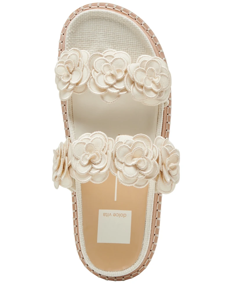 Dolce Vita Women's Sherla Floral Double Band Footbed Flat Sandals