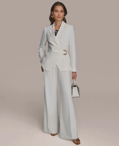 Donna Karan New York Womens Side Tie Blazer Wide Leg Pant
