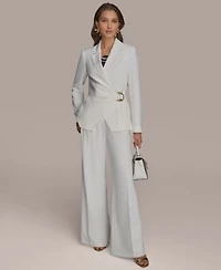Donna Karan New York Womens Side Tie Blazer Wide Leg Pant