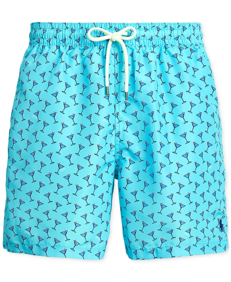 Polo Ralph Lauren Men's 5.75-Inch Traveler Classic Printed Swim Trunks