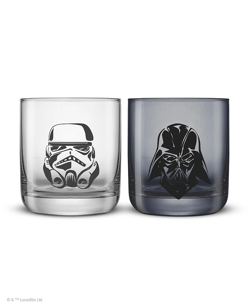 JoyJolt Star Wars Dark Side Monochrome Short Drinking Glasses, Set of 2