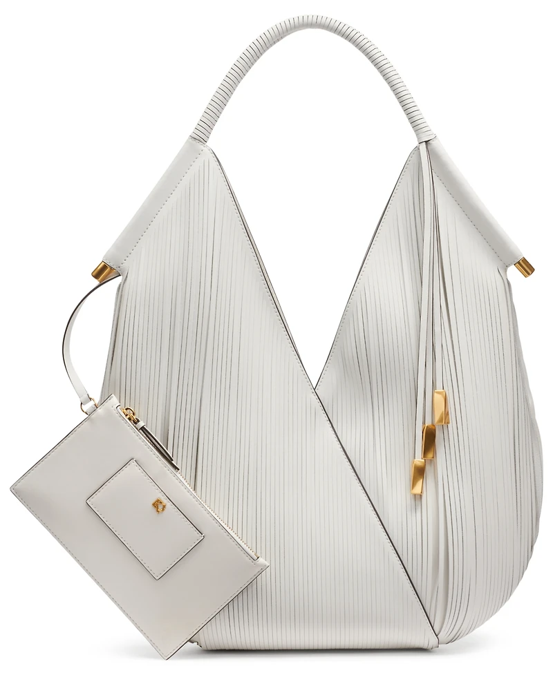 Donna Karan New York Baldwin Large Laser-cut Shoulder with Leather Wrapped Rounded Handle