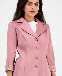 Alex Evenings Petite Notched Collar Button-Front Blouse