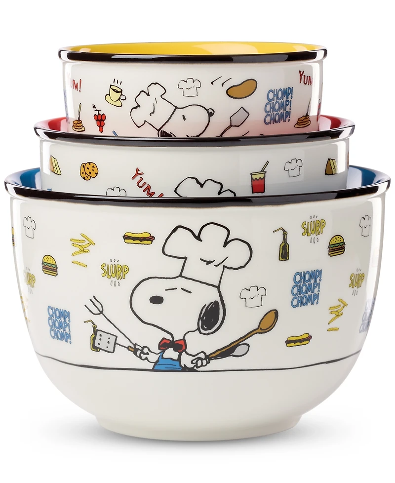 Lenox Chef Snoopy Bowls, Set of 3