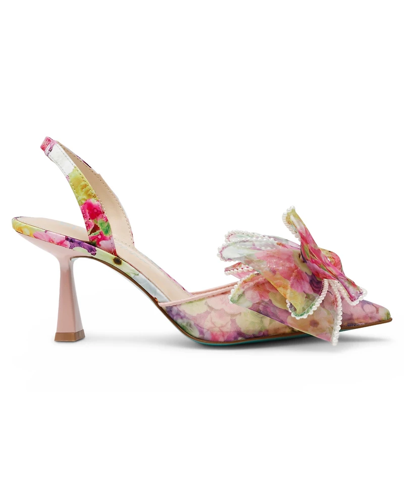 Betsey Johnson Women's Kelli Mesh Bow Slingback Pumps