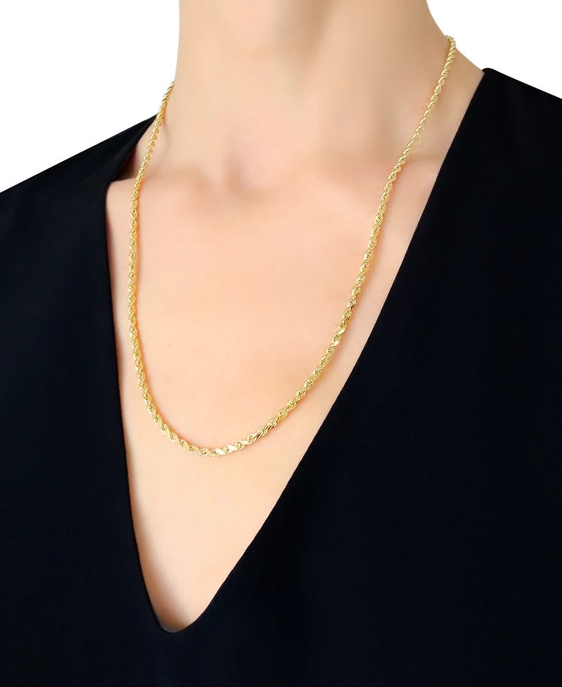 Italian Gold Forza Rope Chain 22" Necklace (2-3/4mm) in 14k Gold