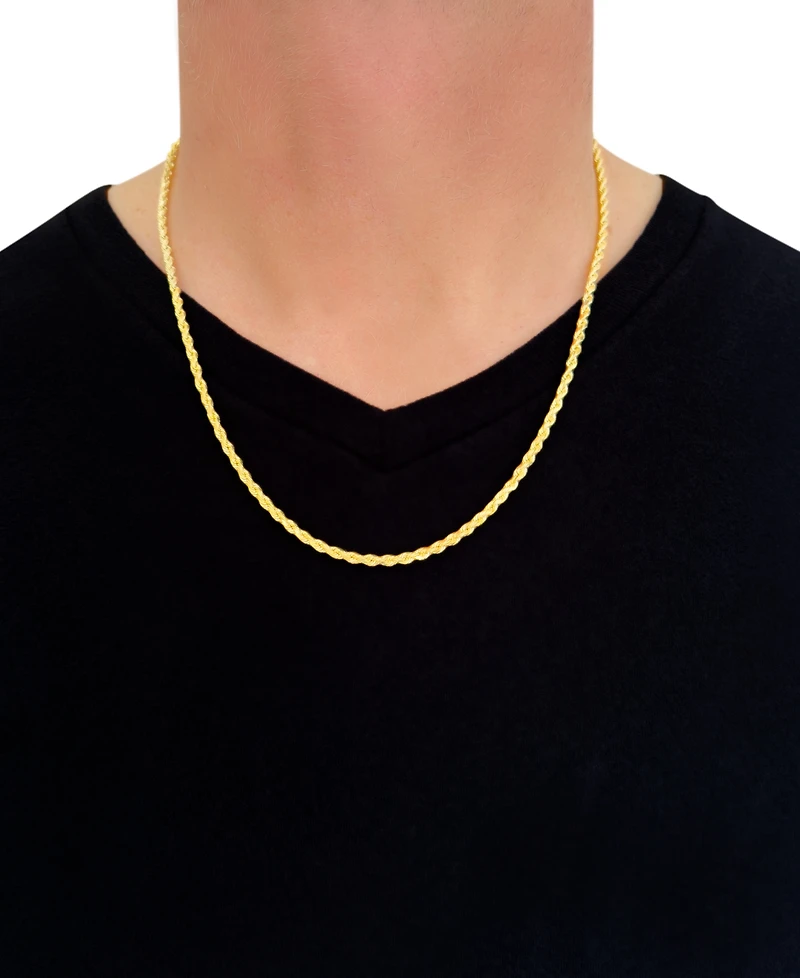Italian Gold Forza Rope Chain 22" Necklace (3-1/5mm) in 14k Gold