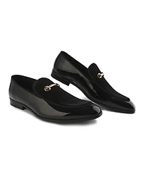 Gino Vitale Men's Velvet & Patent Leather Slip On Dress Loafer