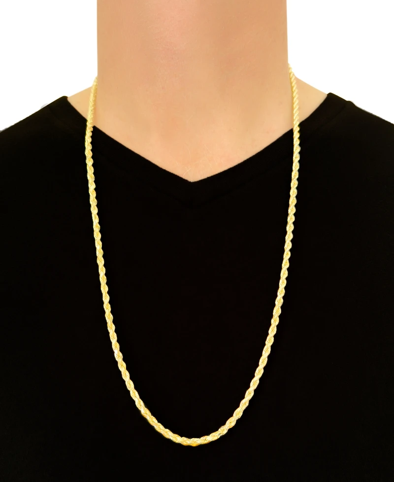 Italian Gold Forza Rope Chain 30" Necklace (4-1/10mm) in 14k Gold