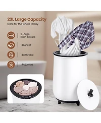 23L Large Luxury Bucket-Style Towel Warmer with Fragrant Disc Holder