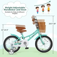 Kids Bike with Training Wheels and Dual Brake System Safe and Easy-to-Ride Bicycle for Young Riders