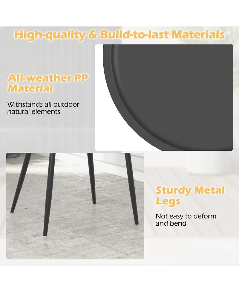 3-Piece Patio Chair Set with Pp Seat and Tabletop Stylish and Durable Outdoor Furniture for Porch or Balcony