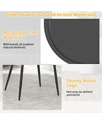 3-Piece Patio Chair Set with Pp Seat and Tabletop Stylish and Durable Outdoor Furniture for Porch or Balcony