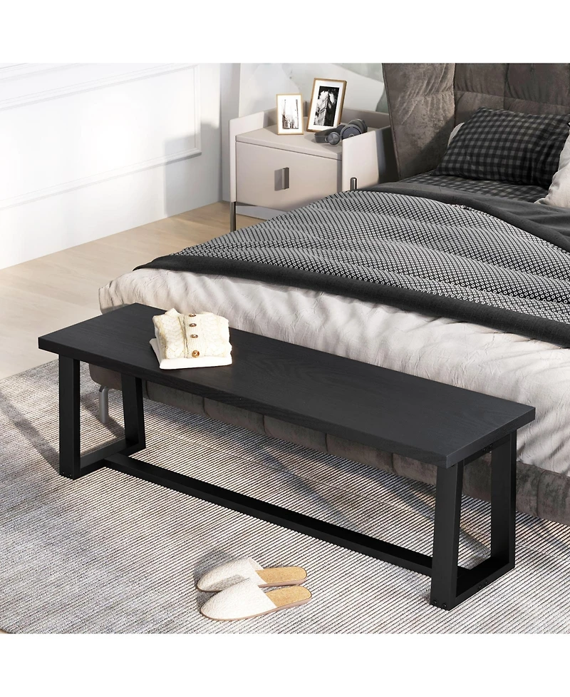 Dining Bench with Adjustable Footpads Stylish and Stable Seating for Dining Room or Kitchen