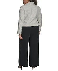 Dkny Plus Cropped Long-Sleeve Tweed Trucker Jacket