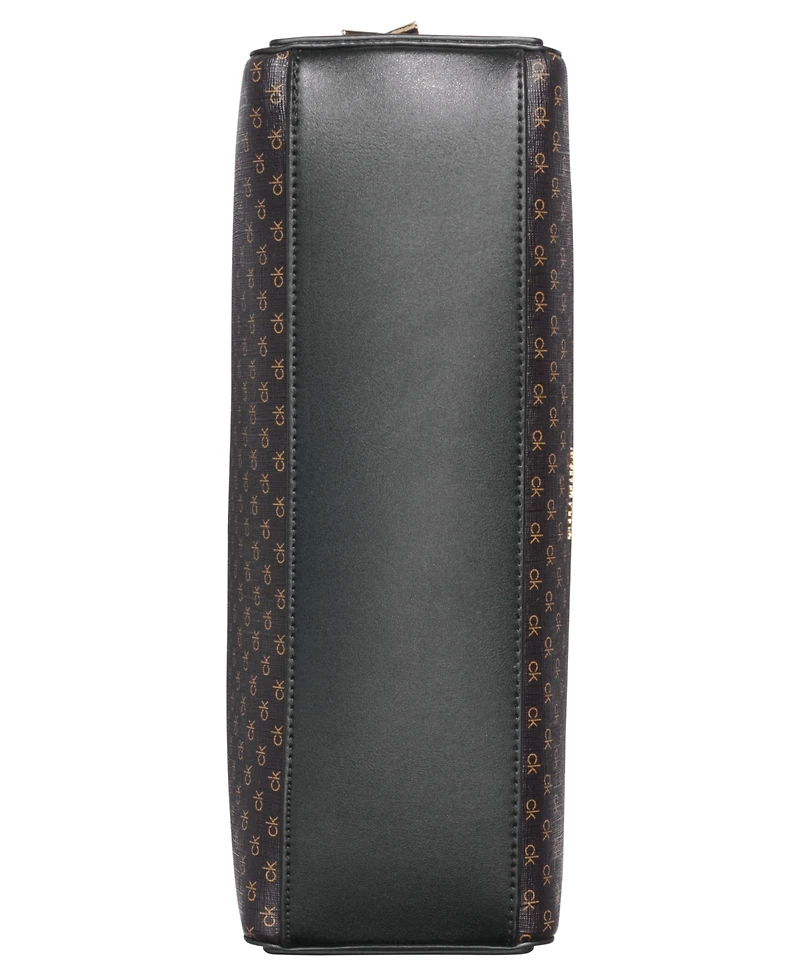 Calvin Klein Mandy Mini Signature Top Zipper Shoulder Bag