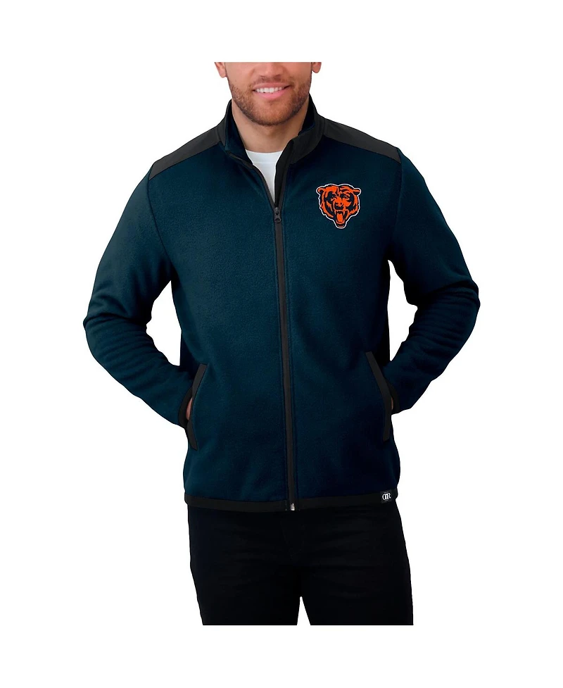Darius Rucker Collection by Fanatics Men's Navy Chicago Bears Color Block Polar Fleece Full-Zip Jacket