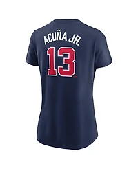 Nike Women's Ronald Acuna Jr. Navy Atlanta Braves Fuse Name Number T-Shirt