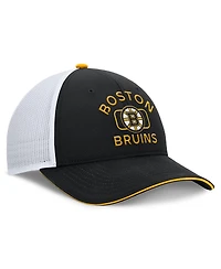 Fanatics Men's Black/White Boston Bruins Authentic Pro Rink Trucker Hat