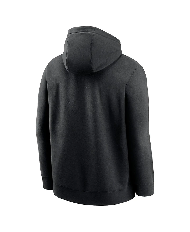 Nike Men's Black Detroit Lions Fan Iconic Club Fleece Pullover Hoodie