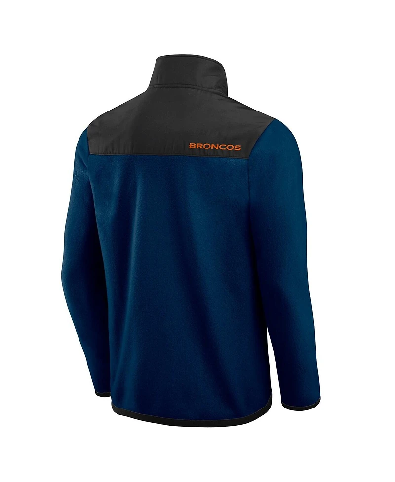 Darius Rucker Collection by Fanatics Men's Navy Denver Broncos Color Block Polar Fleece Full-Zip Jacket