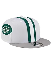 New Era Men's White New York Jets Throwback Helmet 9FIFTY Snapback Hat
