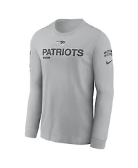 Nike Men's Gray New England Patriots 2024 Salute To Service Long Sleeve T-Shirt