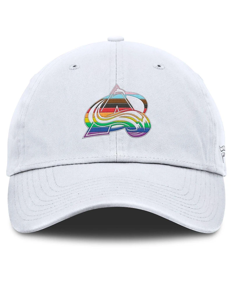 Fanatics Men's White Colorado Avalanche Pride Adjustable Hat