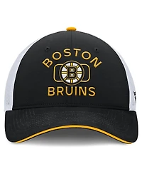 Fanatics Men's Black/White Boston Bruins Authentic Pro Rink Trucker Hat