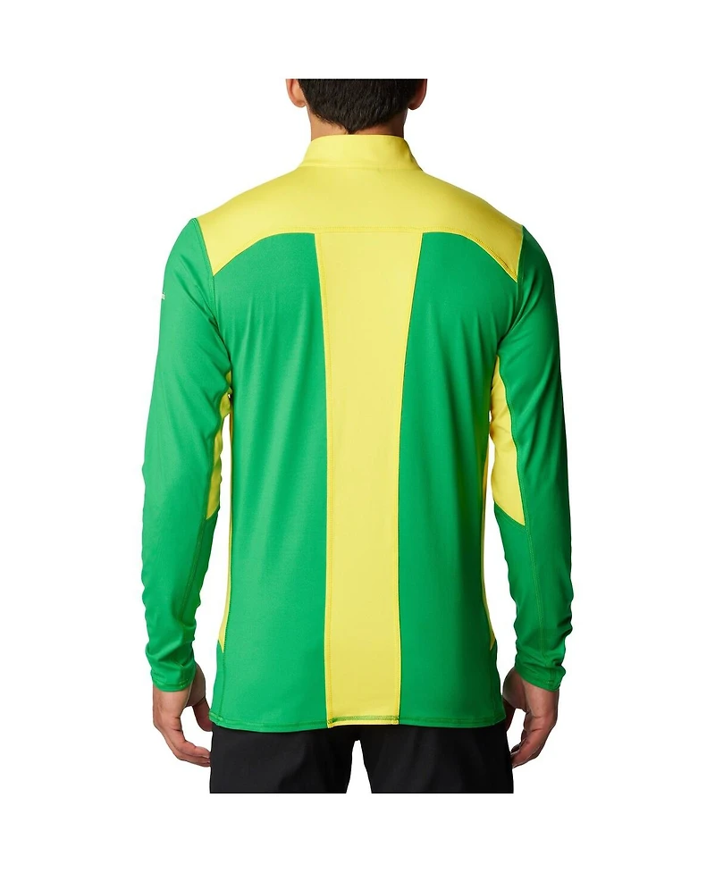 Columbia Men's Green Oregon Ducks Tech Trail Omni-Shade Quarter-Zip Top