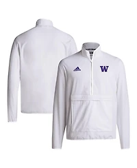 Adidas Men's White Washington Huskies 2024 Coaches Sideline Half-Zip Jacket