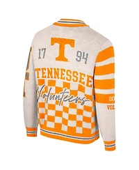 Colosseum Women's Cream Tennessee Volunteers Jacquard Full-Zip Sweater