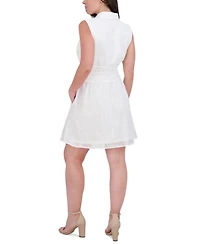 kensie Women's Embroidered-Chiffon Sleeveless Dress