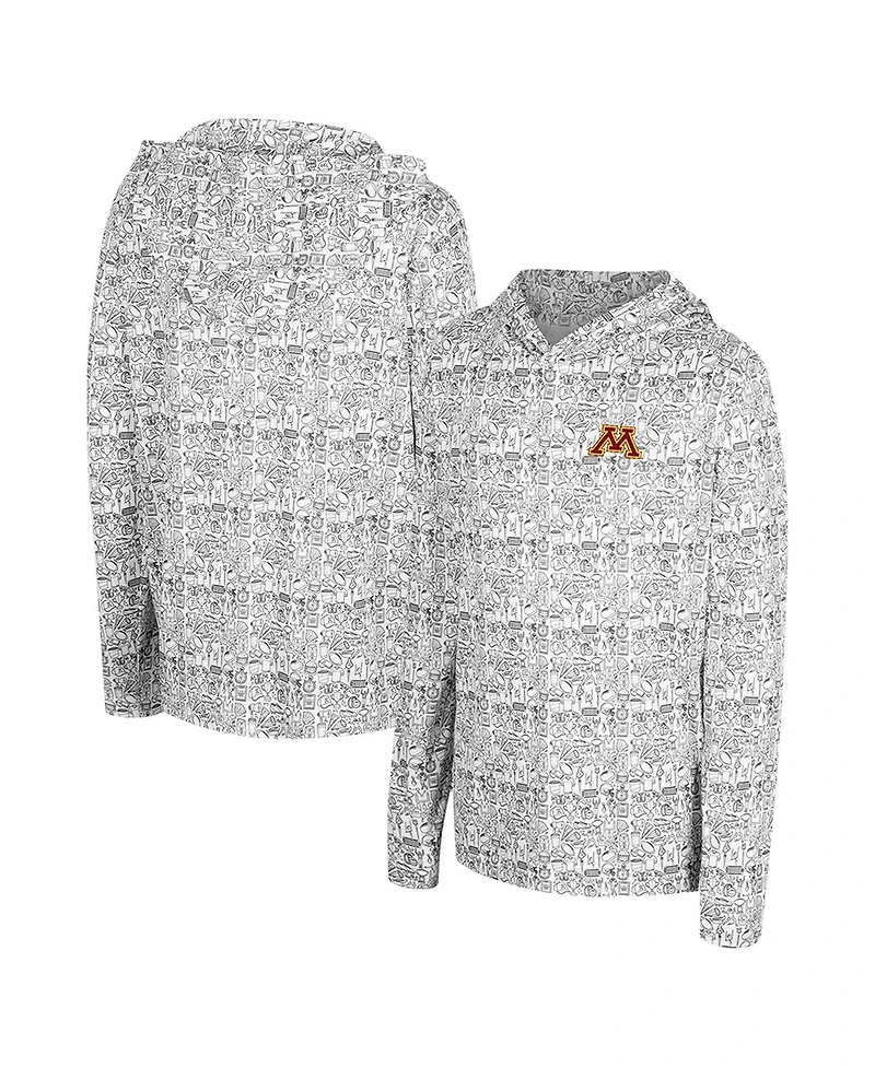 Colosseum Big Boys and Girls Gray Minnesota Golden Gophers All Over Print Hoodie