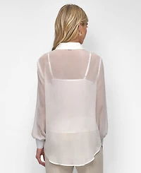 Dkny Women's Button-Down Chiffon Shirt