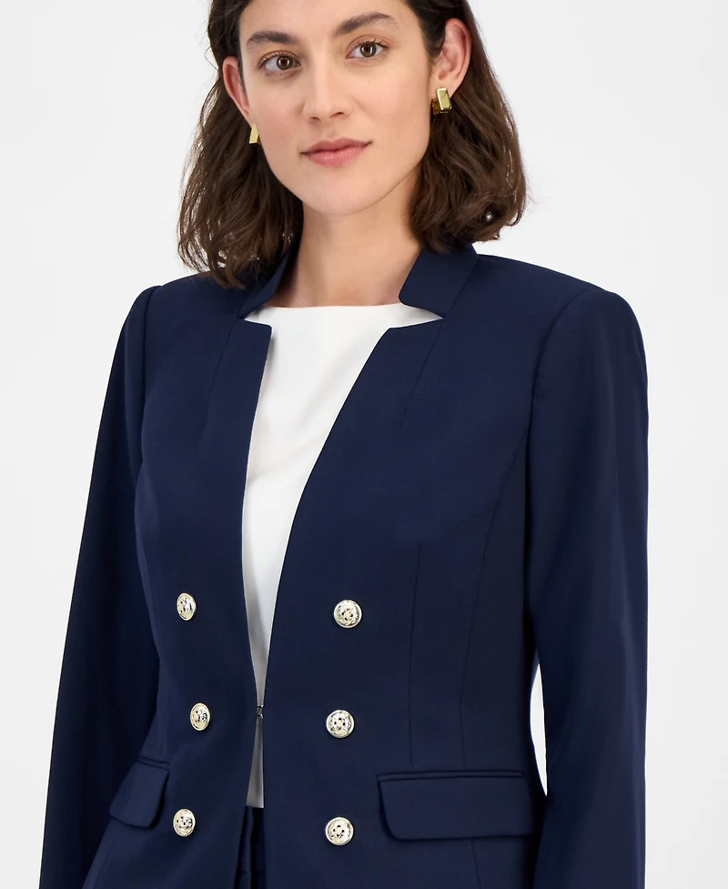 Tahari Asl Women's Notch-Neck Faux Double-Breasted Blazer