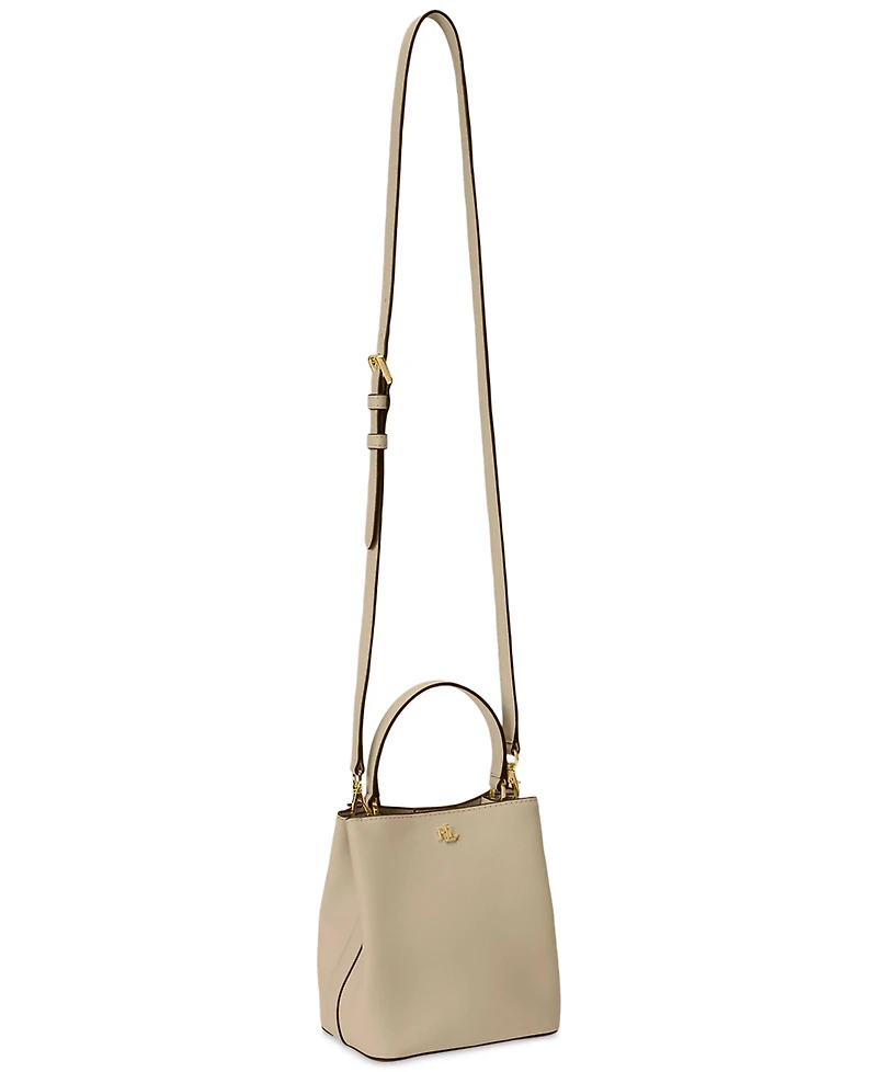 Lauren Ralph Crosshatch Leather Mini Reese Bucket Bag