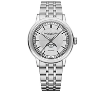 Raymond Weil Men's Swiss Automatic Millesime Moon Phase Stainless Steel Bracelet Watch 40mm