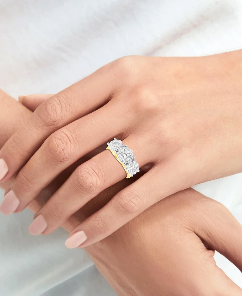 Forever Grown Diamonds Lab-Grown Diamond Three Stone Ring (2 ct. t.w.) Sterling Silver or 14K Gold-Plated