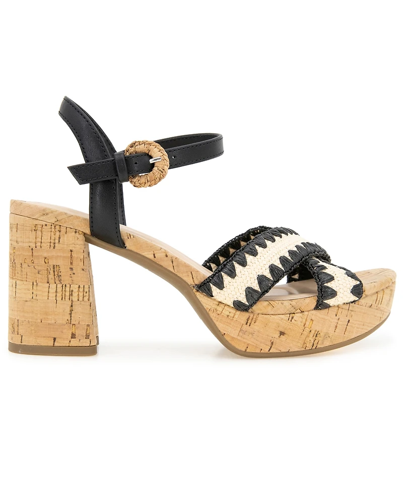 Kenneth Cole Reaction Women's Reeva Raffia Platform Dress Sandals