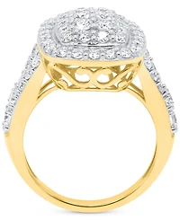 Forever Grown Diamonds Lab Diamond Halo Cluster Ring (2 ct. t.w.) Sterling Silver or 14K Gold-Plated