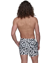Karl Lagerfeld Paris Men's Regular-Fit Quick-Dry Floral 5" Swim Trunks