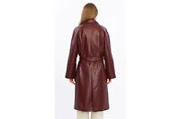 Furniq Uk Women's Leather Trench Coat