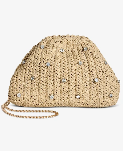 On 34th Crochet Small Woven Clutch Crossbody with Rhinestones, Exclusively at Macy's
