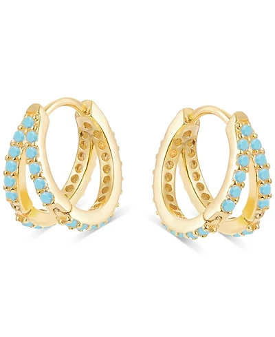 Ben Oni Wren Cubic Zirconia Huggie Hoop Earrings